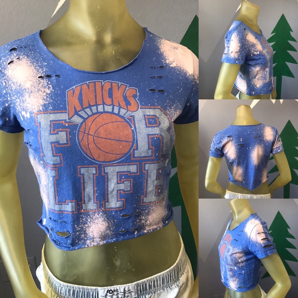 New York Knicks Basketball Bleached Crop Top
